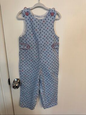 Light Blue Nautical Sailboat Print Romper